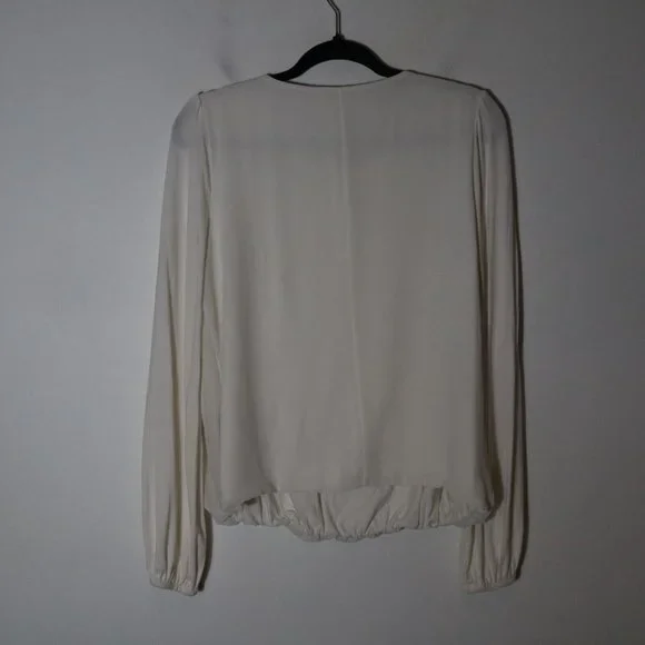 Boden Tori Embroidered Top Metallic Silver Stars Size 8 Bubble Sleeves - Picture 7 of 7